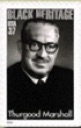 Black Heritage postage stamp honoring U.S. Supreme Court Justice Thurgood Marshall.