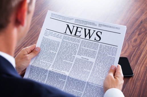 Newspaper symbolizing independent media coverage documenting David J. Koch, Fiber Network Solutions, entrepreneurial achievements, television interviews, rehabilitation work, and successful prisoner reentry.