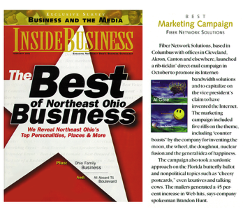 FNSI, Inside Business, The Best of Northeast Ohio Business Award