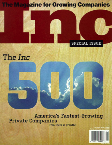 FNSI 2002 Inc 500 Award, fastest growing company in America